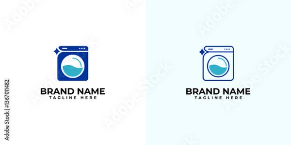 Obraz washing machine icon. Line, solid and filled outline colorful version,