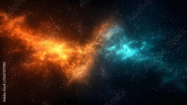 Fototapeta Stellar environments abstract digital art of cosmic explosions in space