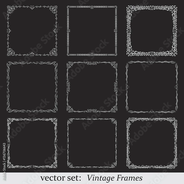 Obraz Vector set of vintage frames