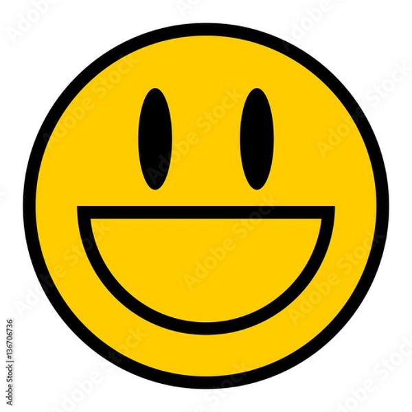 Obraz Smiley Icon Smiling Face Flat Style
