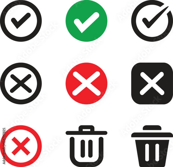 Fototapeta check mark icons