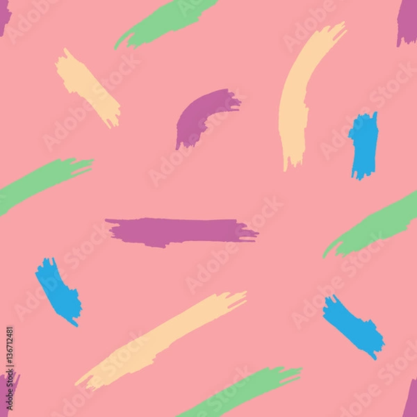 Fototapeta Colored brush strokes. Seamless pattern. Grunge.