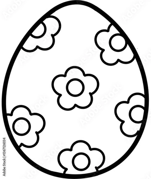 Obraz Egg eggs easter eggs decorating egg fancy egg outline black and white coloring  png,eggs hunt,