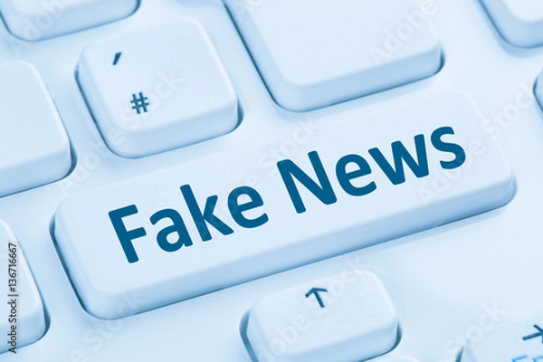 Fototapeta Fake News Nachrichten Wahrheit Lüge Medien Internet Button onli