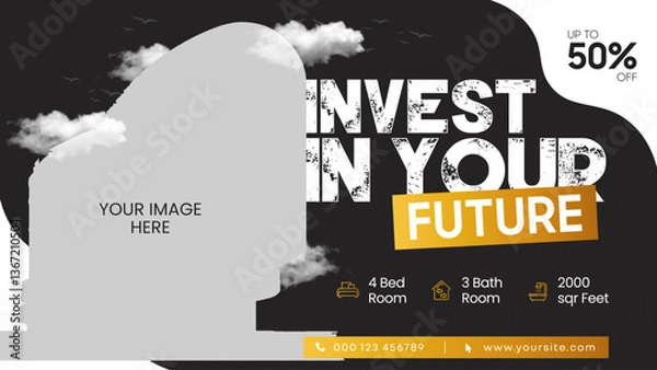 Fototapeta Real Estate Banner Design full vector with customize size best for marketing and we 