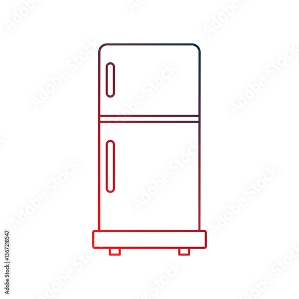 Fototapeta refrigerator gradient outline icon with white background vector stock illustration