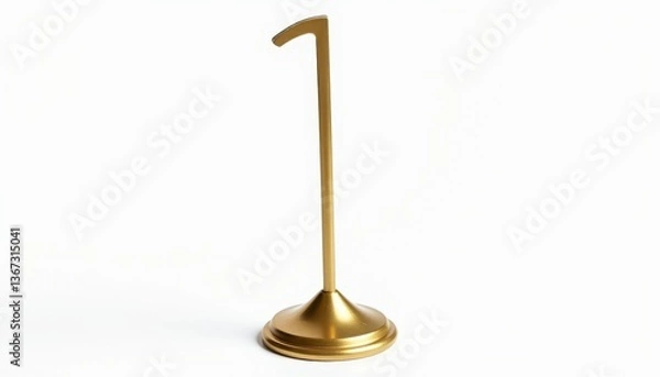 Fototapeta Brass Toilet Paper Holder on Polished White Background: Sleek and Elegant Design. A gold toilet paper holder on a white background.