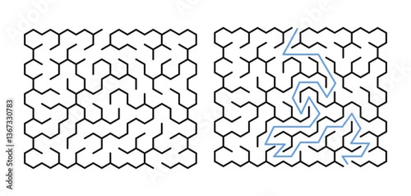 Obraz Hexagonal Labyrinth Maze for Kids