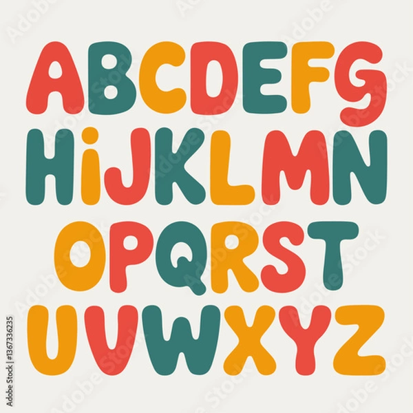 Obraz Cute colorful hand drawn summer font