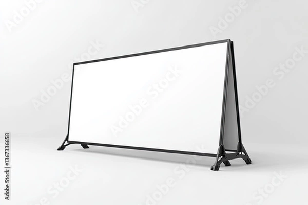 Fototapeta High Quality Visual of Back Side Banner Xstands Display Isolated on White 3D Rendering