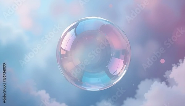 Fototapeta soap bubbles on blue background