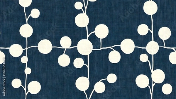 Fototapeta A minimalist contemporary abstract design featuring a repeating pattern of delicate organic circles in a muted tonal color palette