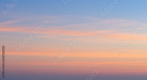 Fototapeta Pastel Sky at Dusk with Gradient Color and Light Clouds