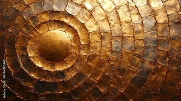 Fototapeta radial brushed gold foil texture matte luxury golden paint seamless background