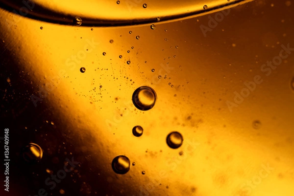 Obraz The surface of the cosmetic product has bubbles. blurred background. soft focus