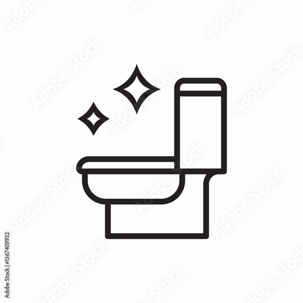 Obraz clean toilet icon vector sign