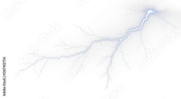 Obraz Lightning bolt, Lightning, electric lightning bolt strike, lightning bolt strike set. Thunderstorm or light effect on PNG and White Background