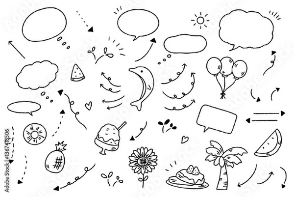 Fototapeta かわいい 夏 素材