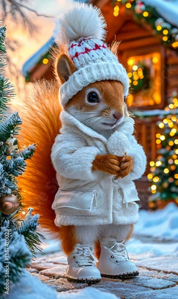 Obraz The fashionable squirrel
