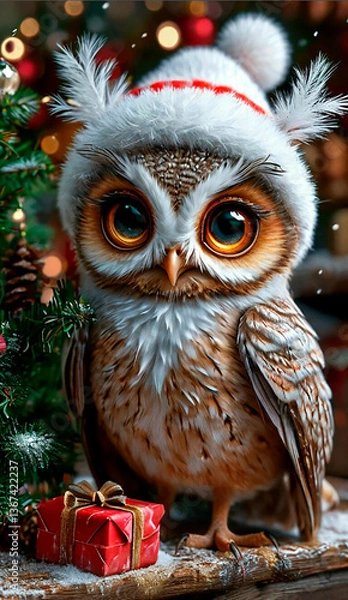 Obraz the owl in the hat