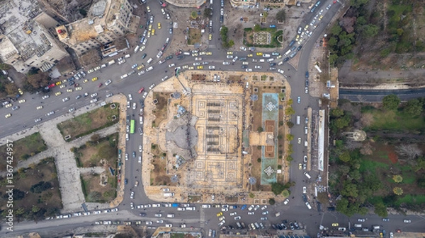 Fototapeta Top view of the Syrian army's preparations. military training.