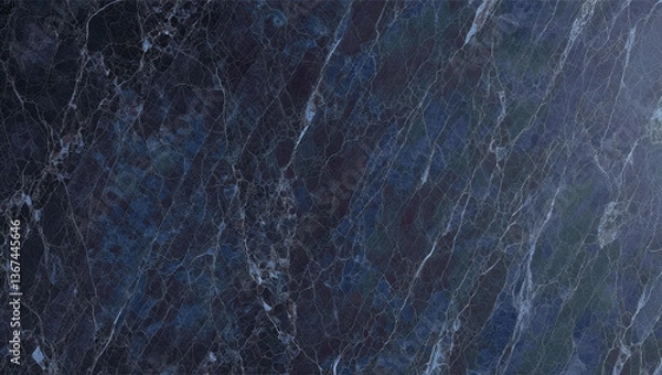 Obraz Marble texture in dark blue and black shades