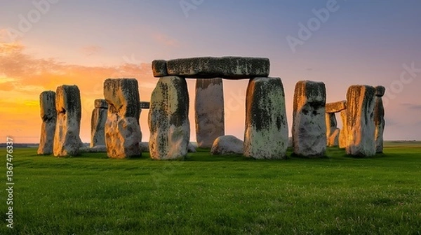 Obraz Stonehenge at Sunrise Ancient Stone Circle in England