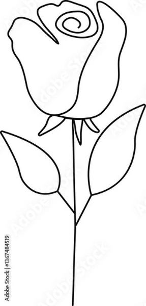 Fototapeta continuous single line Premium Minimalist Rose Vector art for your project