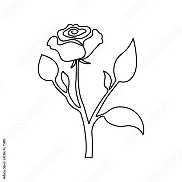 Fototapeta continuous single line Premium Minimalist Rose Vector art for your project