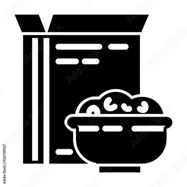 Obraz boxed cereal glyph icon