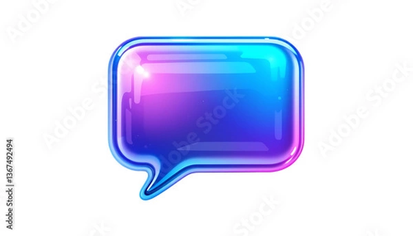 Fototapeta 3D glossy gradient speech bubble icon png