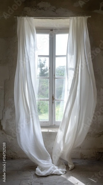 Fototapeta Curtains in the Wind, Soft breezes