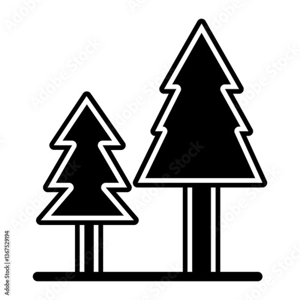 Fototapeta trees glyph icon
