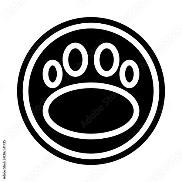 Fototapeta watch out for wild animals solid icon