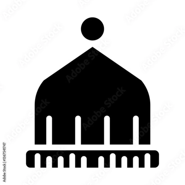 Fototapeta warm hat solid icon