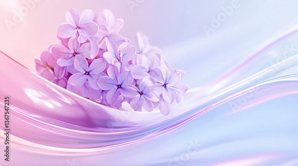 Fototapeta 紫色丁香花水纹壁纸