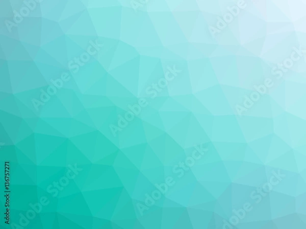 Fototapeta Abstract teal white gradient polygon shaped background