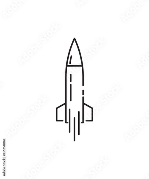 Fototapeta missile icon, vector best line icon.