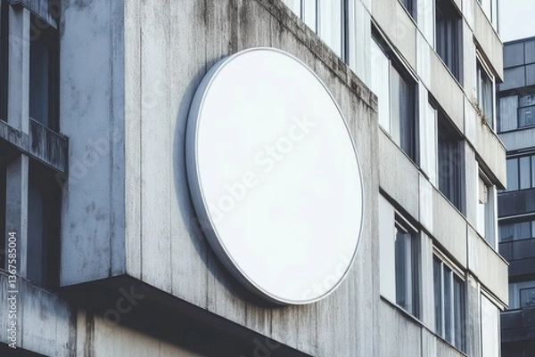 Obraz Ultra Hd Visual of Circular Billboard Attached to the Wall of the Building