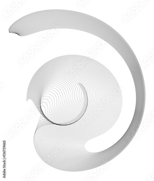 Fototapeta Abstract curling element for design project  - vector illustration 
