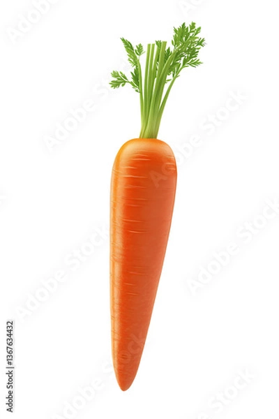 Fototapeta Fresh Carrot with Green Top on Transparent Background Isolated PNG Image