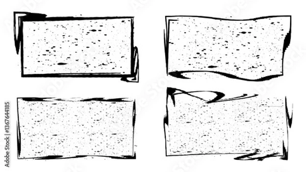 Obraz Grunge textured banner with rough edges. Frame Speckled texture. Overlay grunge texture . Simply place texture over any object to create grunge effect . Banner with scratched surface for your design.