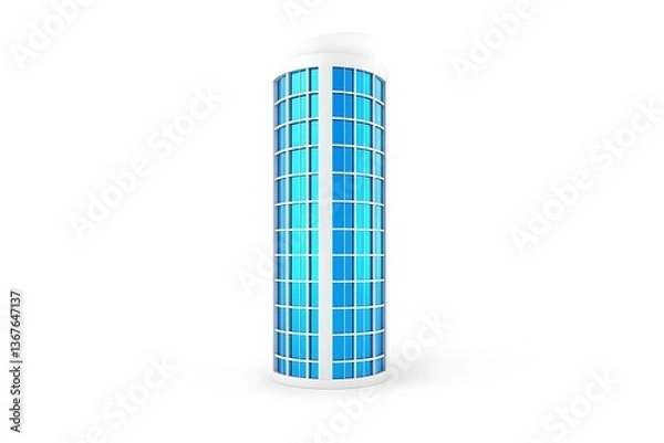 Obraz 3D modern glass skyscraper isolated