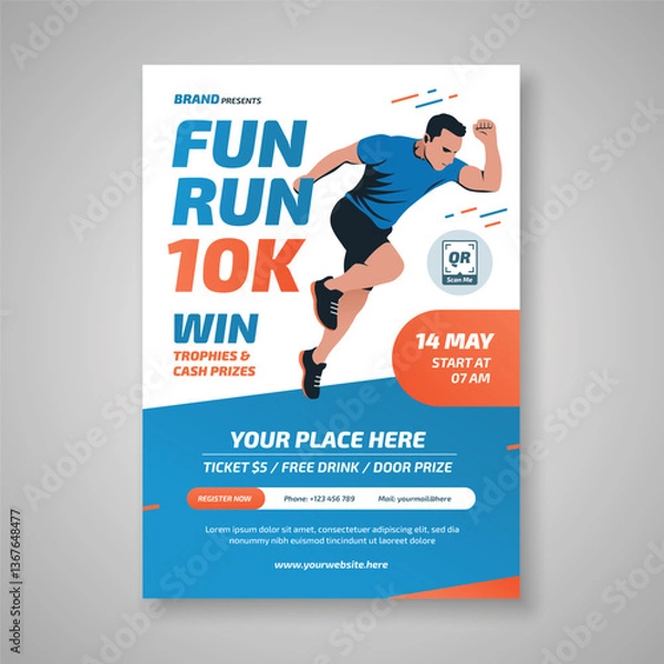 Fototapeta Running event flyer template