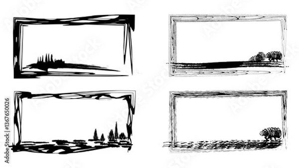 Obraz  Frame Speckled texture. Grunge textured banner with rough edges.Overlay grunge texture.Simply place texture over any object to create grunge effect . Banner with scratched surface for your design.