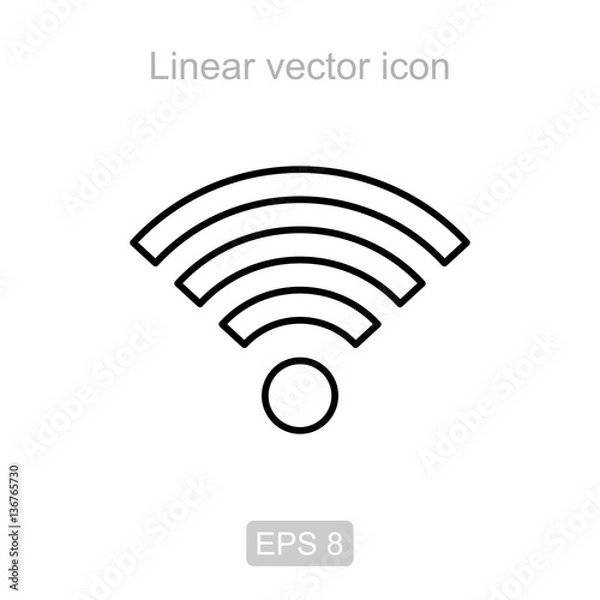 Fototapeta Wi-Fi. Linear vector icon.
