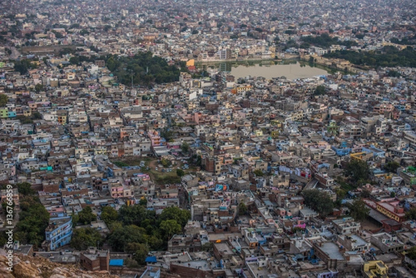Fototapeta Aerial view of jaipur taken from Nahargarh Fort