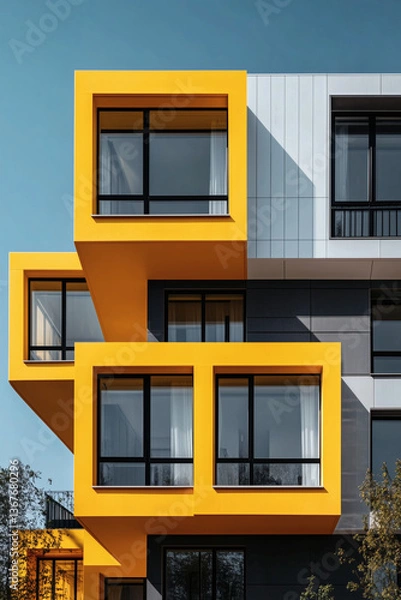 Obraz Modern Architecture: Yellow Box Facade