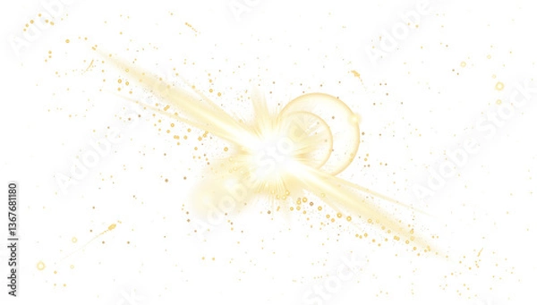 Obraz Realistic flares. Glowing effects Glowing effects. reflection from lens. Sparkle glares. Vector shimmering elements.Golden star shine effects.