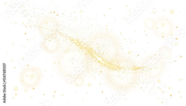 Fototapeta Stars in  space, shining, gold dust, confetti Isolated glints. Sparkle glares. Vector shimmering elements.Realistic flares. Glowing effects Glowing effects light or sunlight reflection from lens. 